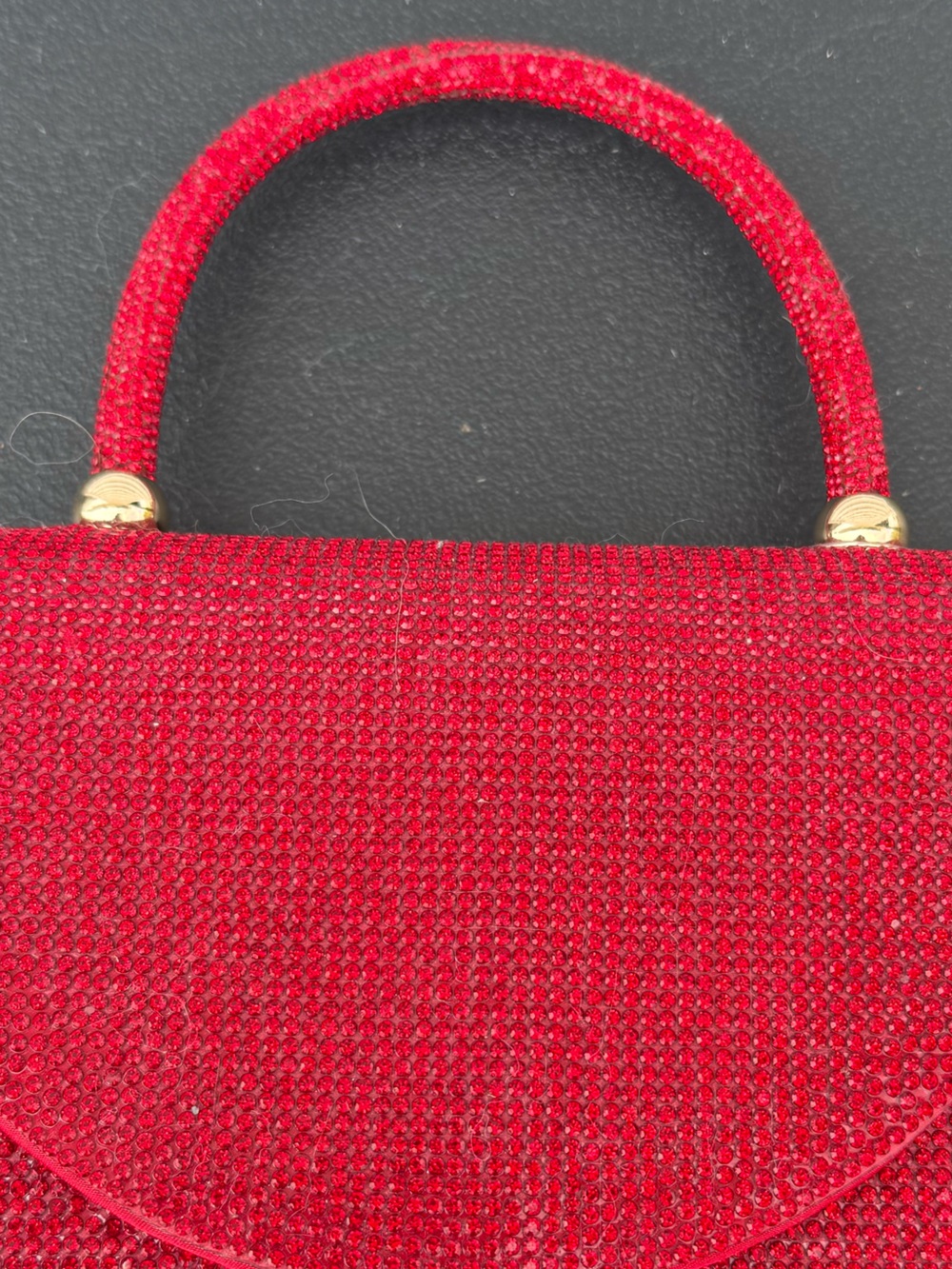 New De’Margeaux Sparkling Red Mini Top-Handle Evening Bag Purse - Picture 2 of 6